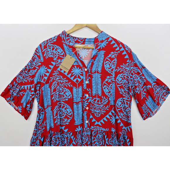 Dana Ashkenazi Made in Italy Midi Oversized Babydoll Beachy Dress OS - Picture 2 of 10